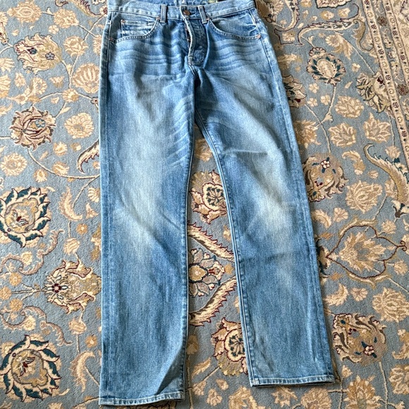 7 For All Mankind Light Blue Straight Leg Jeans - Picture 1 of 8